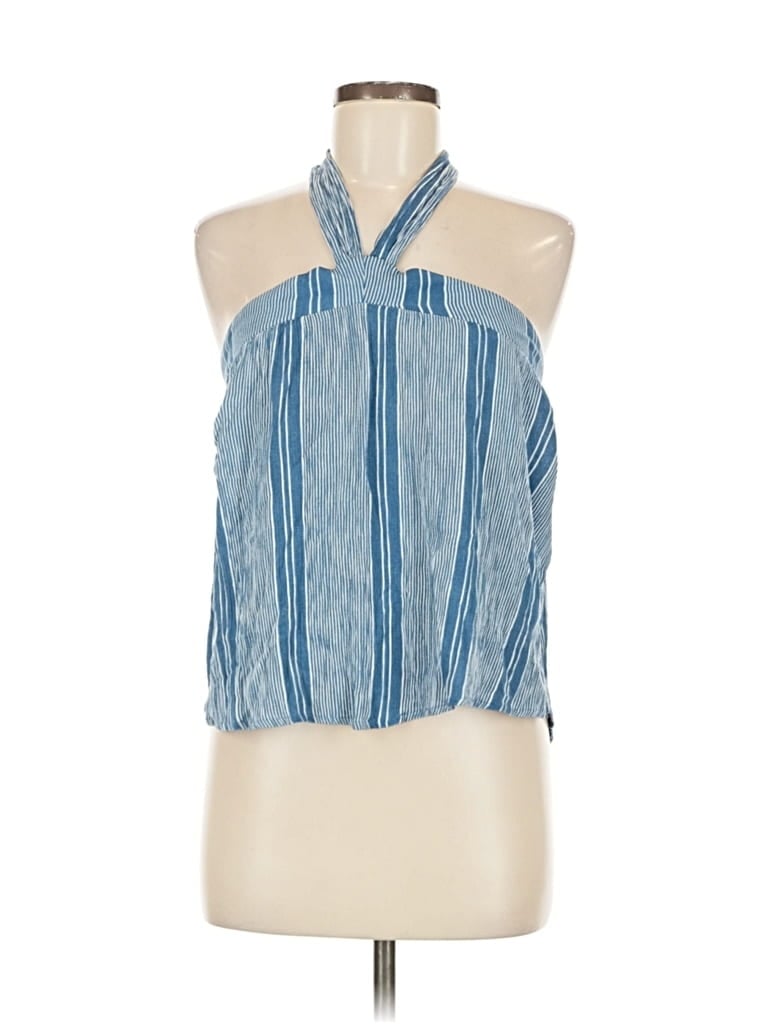 Pre-owned Mimi Chica Tank Top Blue Halter Neckline Tops