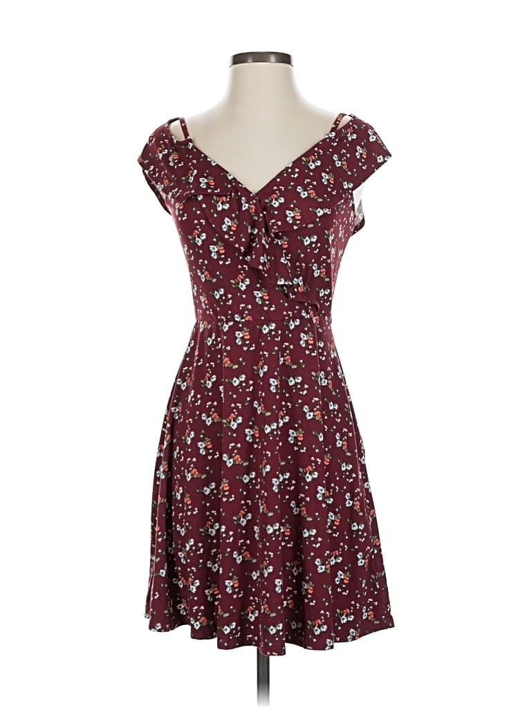 Pre-owned Fortune + Ivy Casual Dress In Burgundy