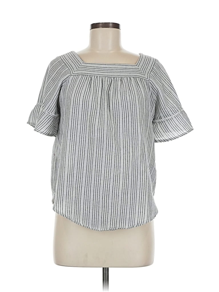 Pre-owned Universal Thread Short Sleeve Blouse In Gray