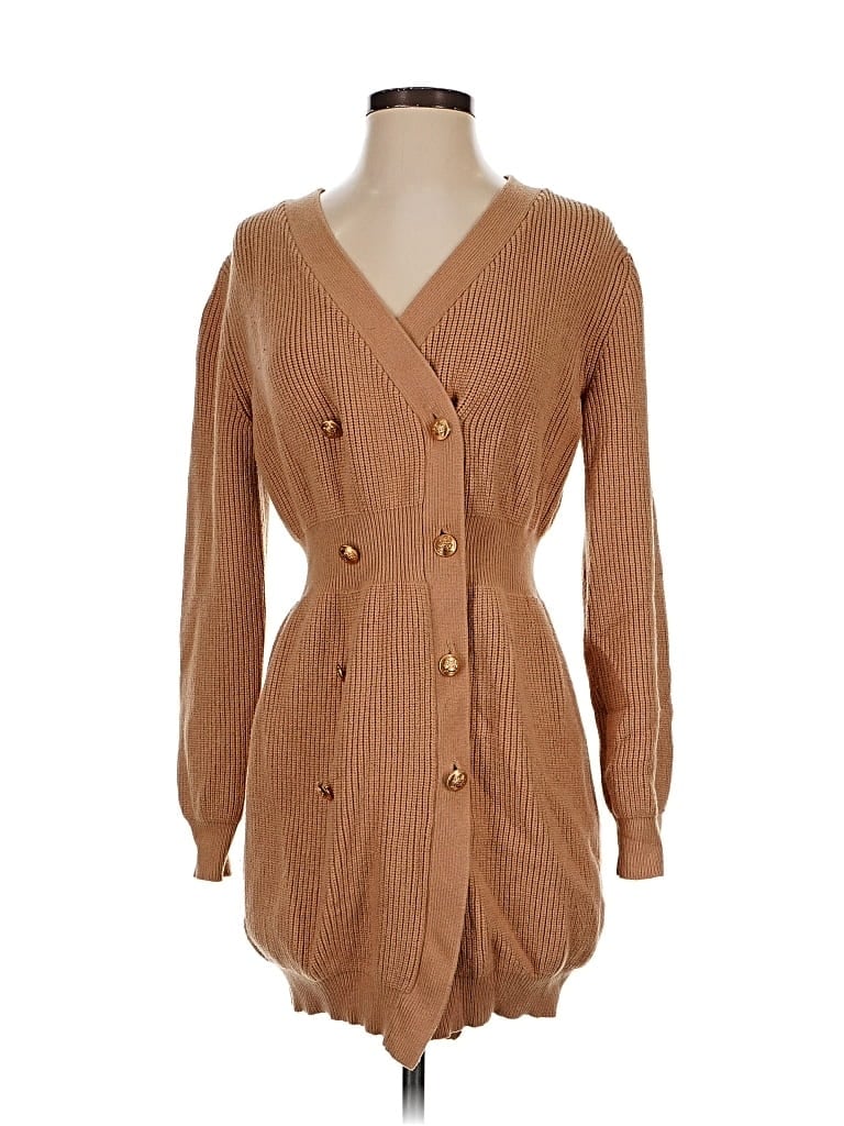 Pre-owned Fashion Cardigan Sweater In Brown