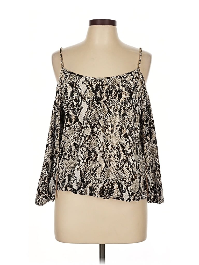 Pre-owned Inc International Concepts 3/4 Sleeve Blouse In Silver