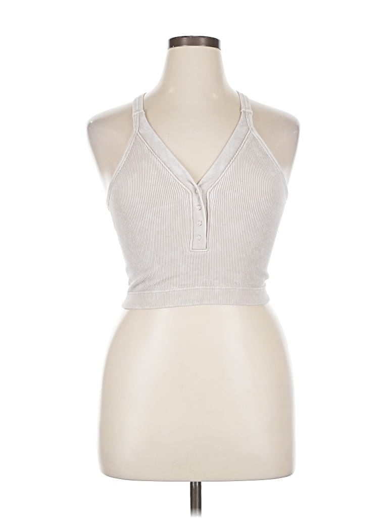 Pre-owned Assorted Brands Tank Top Silver Halter Neckline Tops