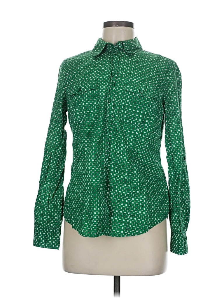 Pre-owned Michael Michael Kors Long Sleeve Blouse In Green