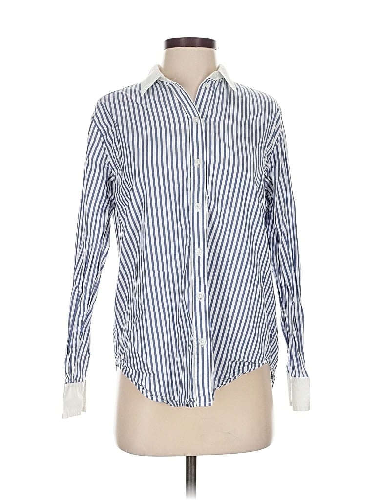 Pre-owned Everlane Long Sleeve Button Down Shirt In Blue