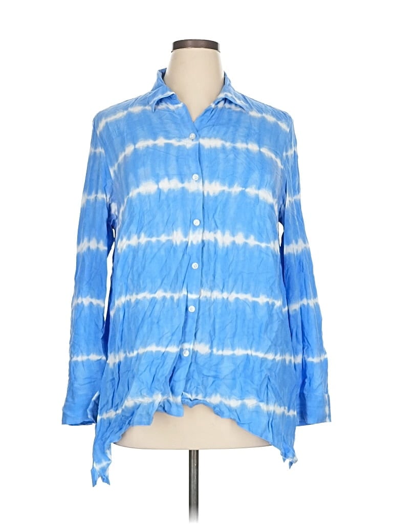 Pre-owned Jones New York Long Sleeve Button Down Shirt In Blue