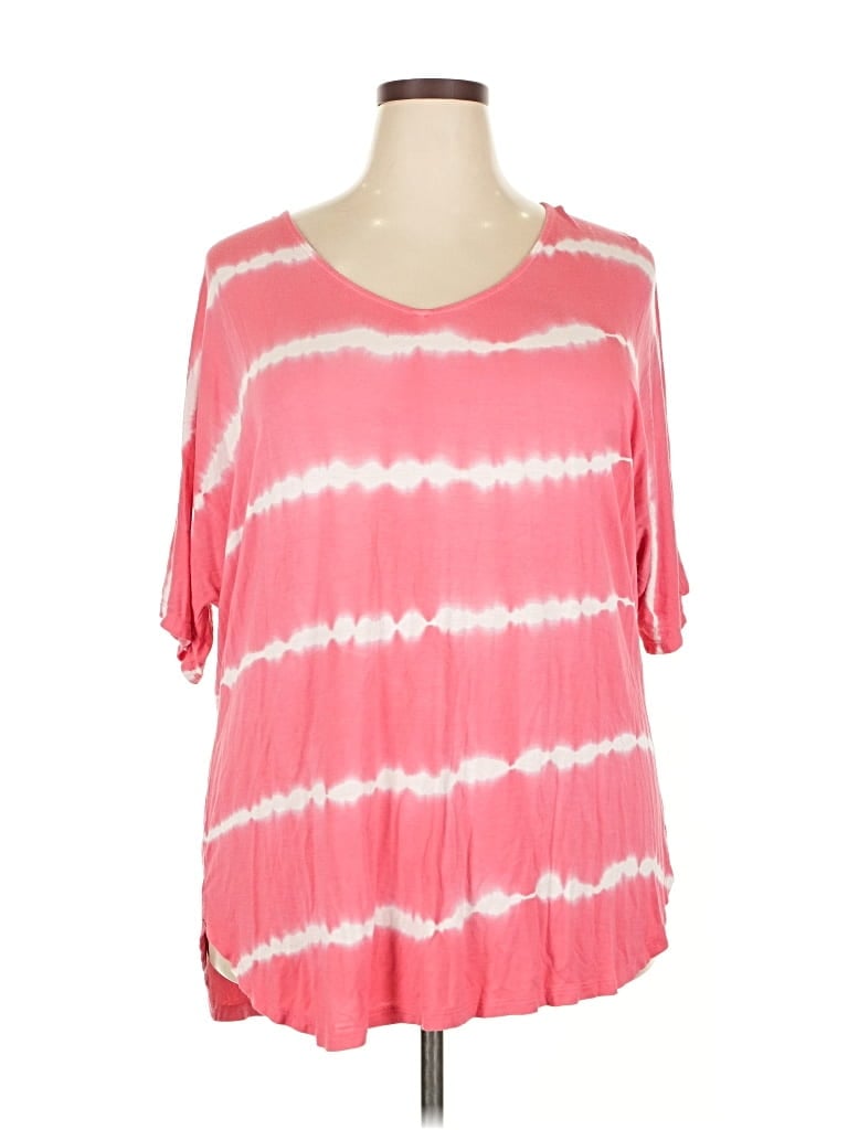 Pre-owned Lane Bryant Short Sleeve T-shirt In Pink