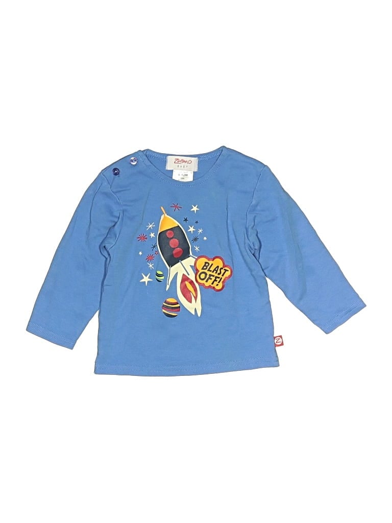 Pre-owned Zutano Babies' Long Sleeve T-shirt In Blue