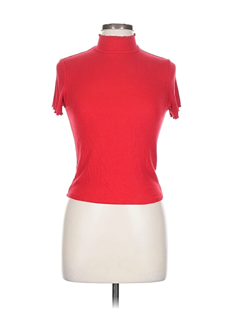Pre-owned Garage Short Sleeve Turtleneck In Red