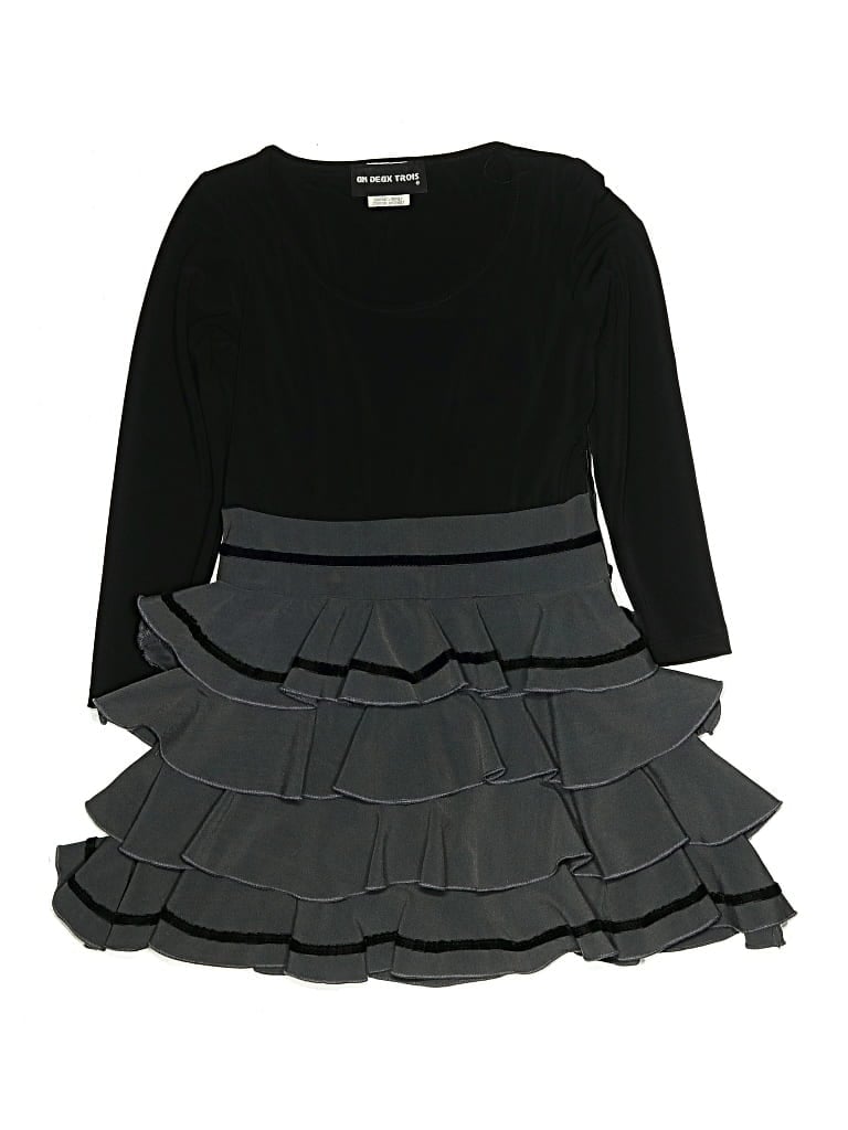 Pre-owned Un Deux Trois Kids' Dress In Black