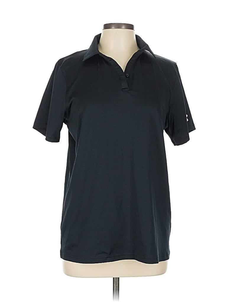 Pre-owned Under Armour Short Sleeve Polo Shirt In Black