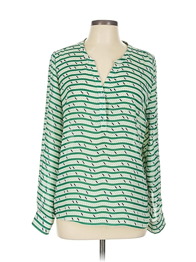 Pre-owned Sunday In Brooklyn Long Sleeve Blouse In Green