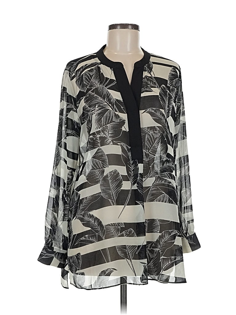 Pre-owned Vince Camuto Long Sleeve Blouse In Silver