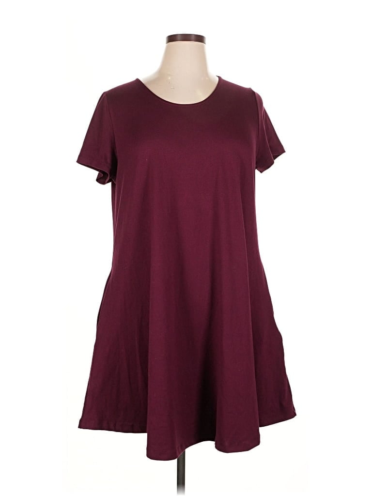 Pre-owned Shiela Rose Casual Dress In Burgundy