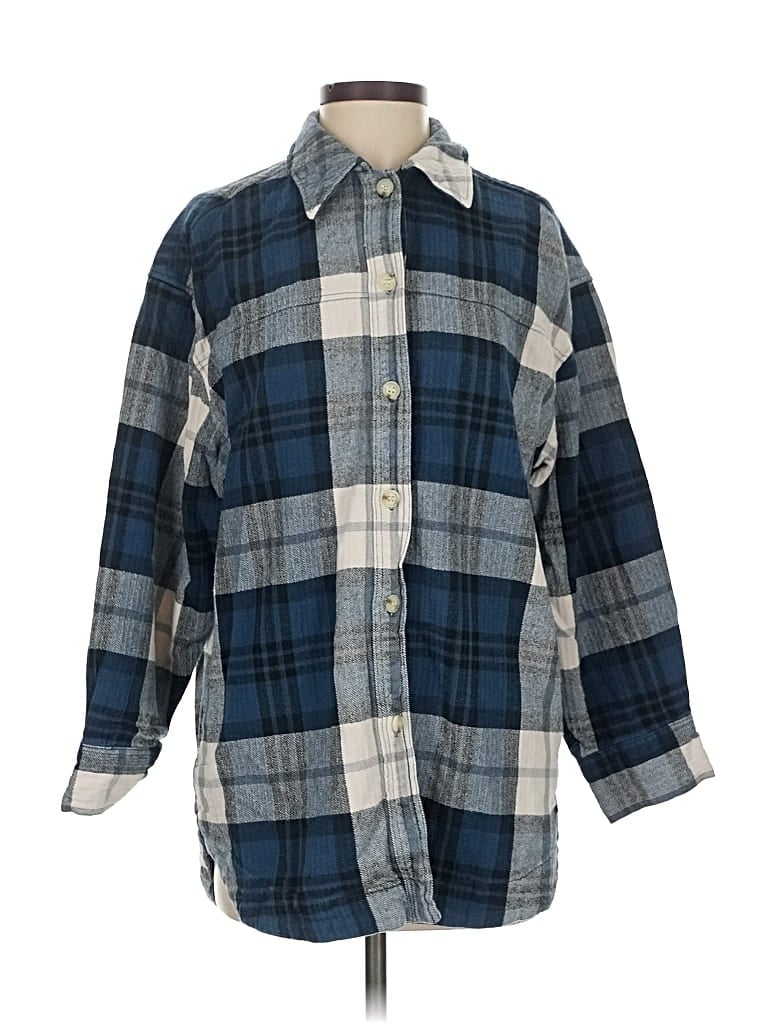 Pre-owned H&m Long Sleeve Button Down Shirt In Blue