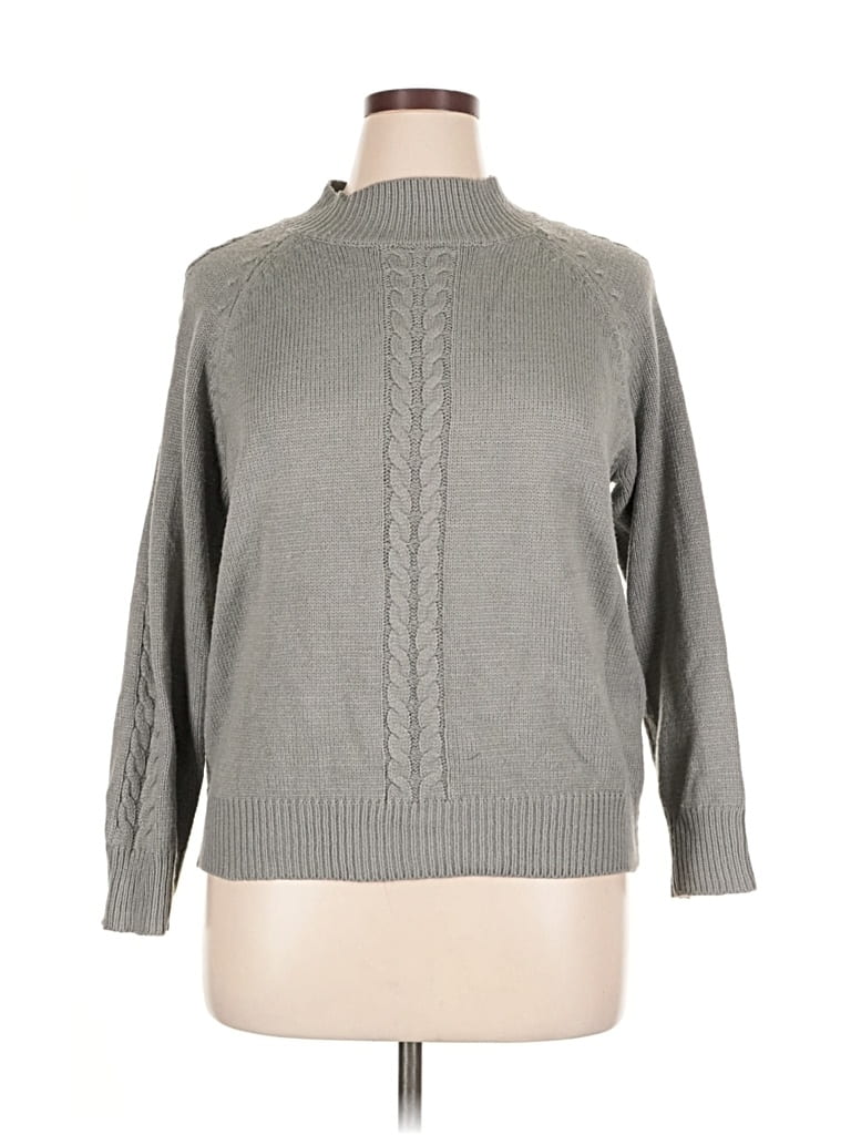 Pre-owned Shein Curve Turtleneck Sweater In Gray