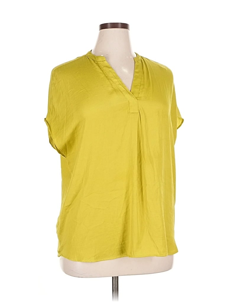 Pre-owned Rachel Rachel Roy Short Sleeve Blouse In Yellow