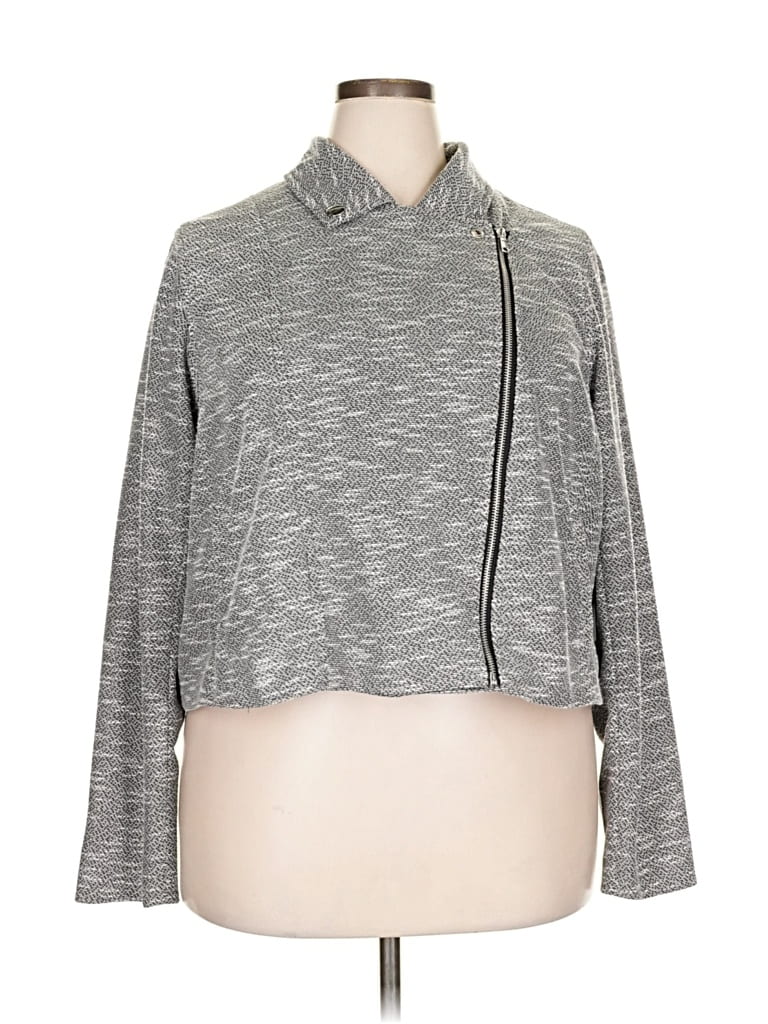 Eloquii Track Jacket In Gray