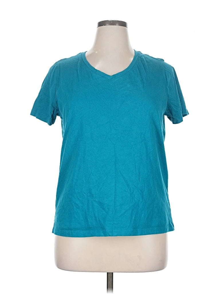 Pre-owned Time And Tru Short Sleeve T-shirt In Blue