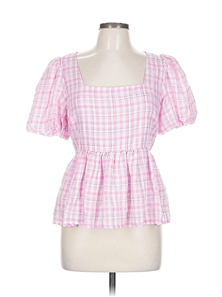 Pre-owned Blu Pepper Short Sleeve Blouse In Pink