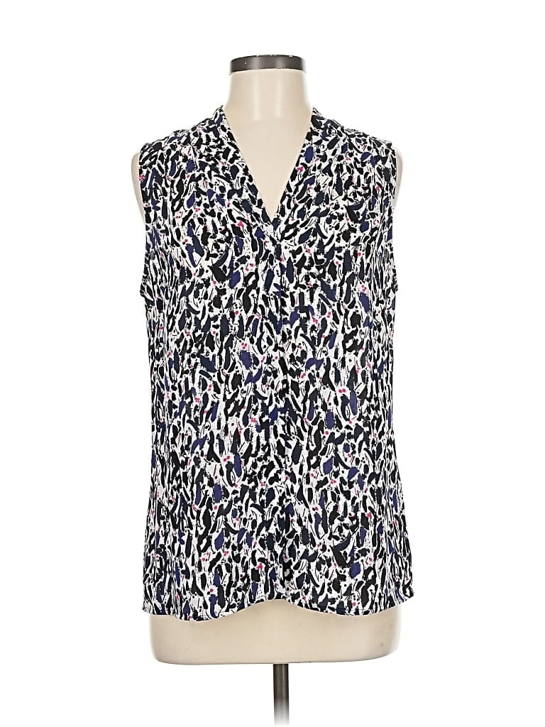 Pre-owned Nic + Zoe Sleeveless Blouse In Blue