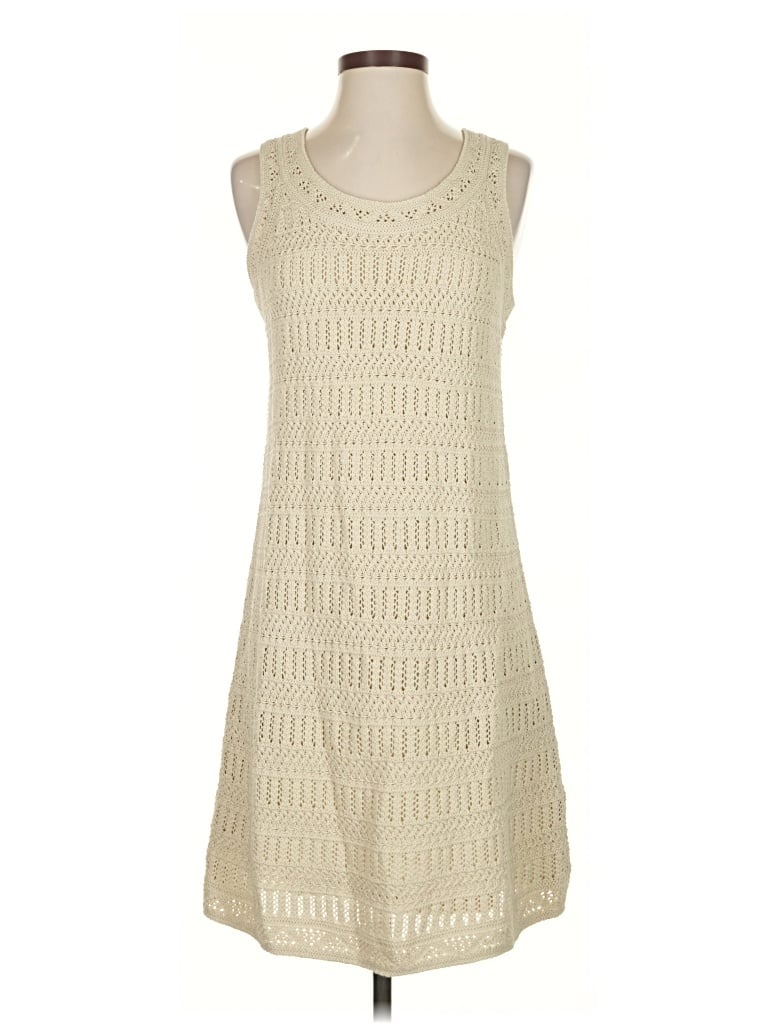 Pre-owned Jjill Casual Dress In White