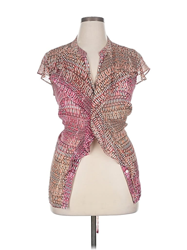 Pre-owned Worthington Short Sleeve Blouse In Pink