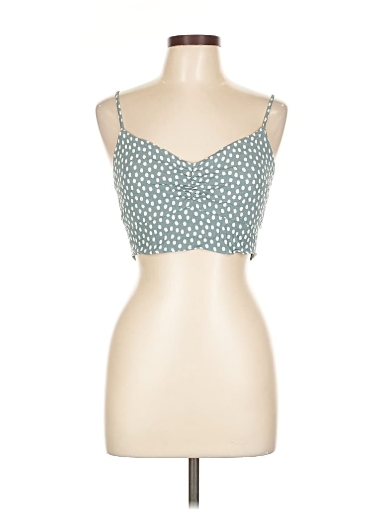 Pre-owned Abercrombie & Fitch Sleeveless Top Teal Sweetheart Neckline Tops In Blue