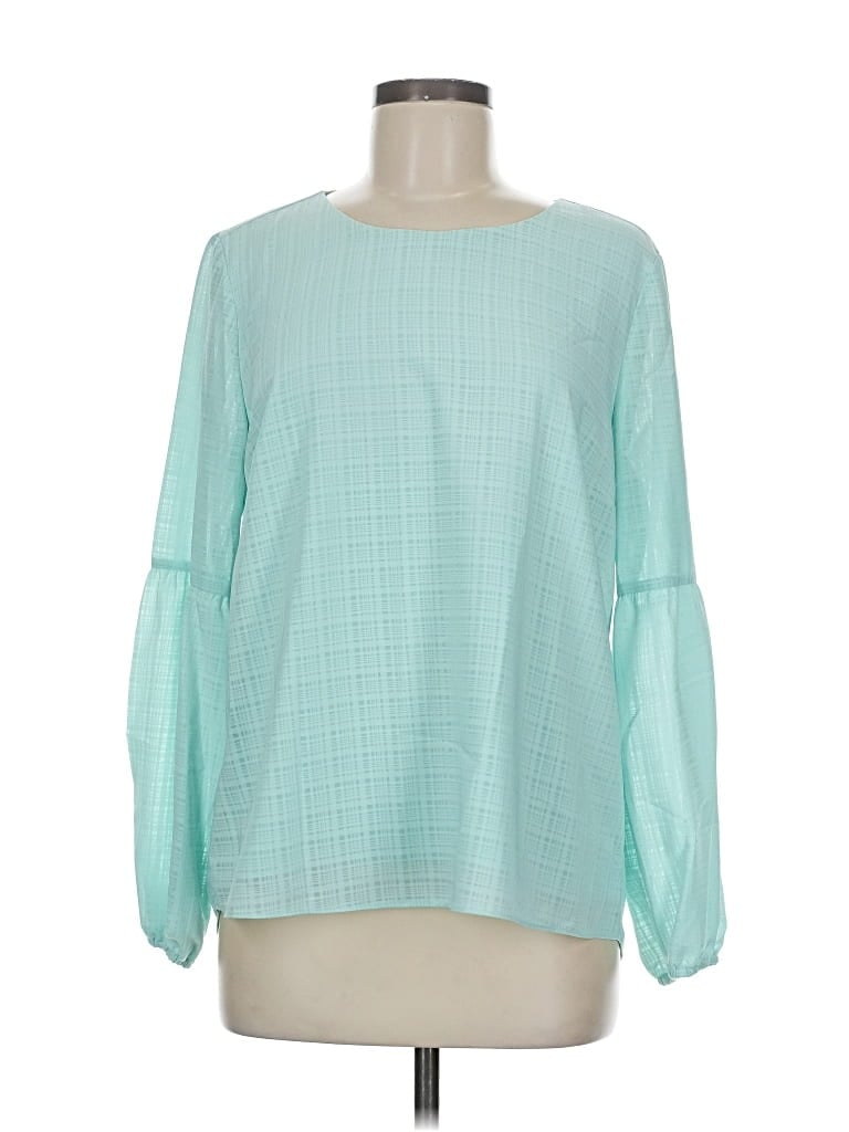 Pre-owned Investments Long Sleeve Blouse In Blue