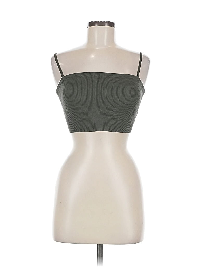 Pre-owned Uniqlo Tank Top Green Strapless Neckline Tops