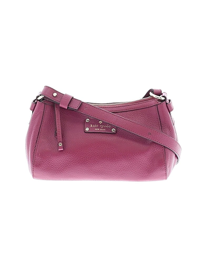 Pre-owned Kate Spade New York Leather Shoulder Bag In Burgundy