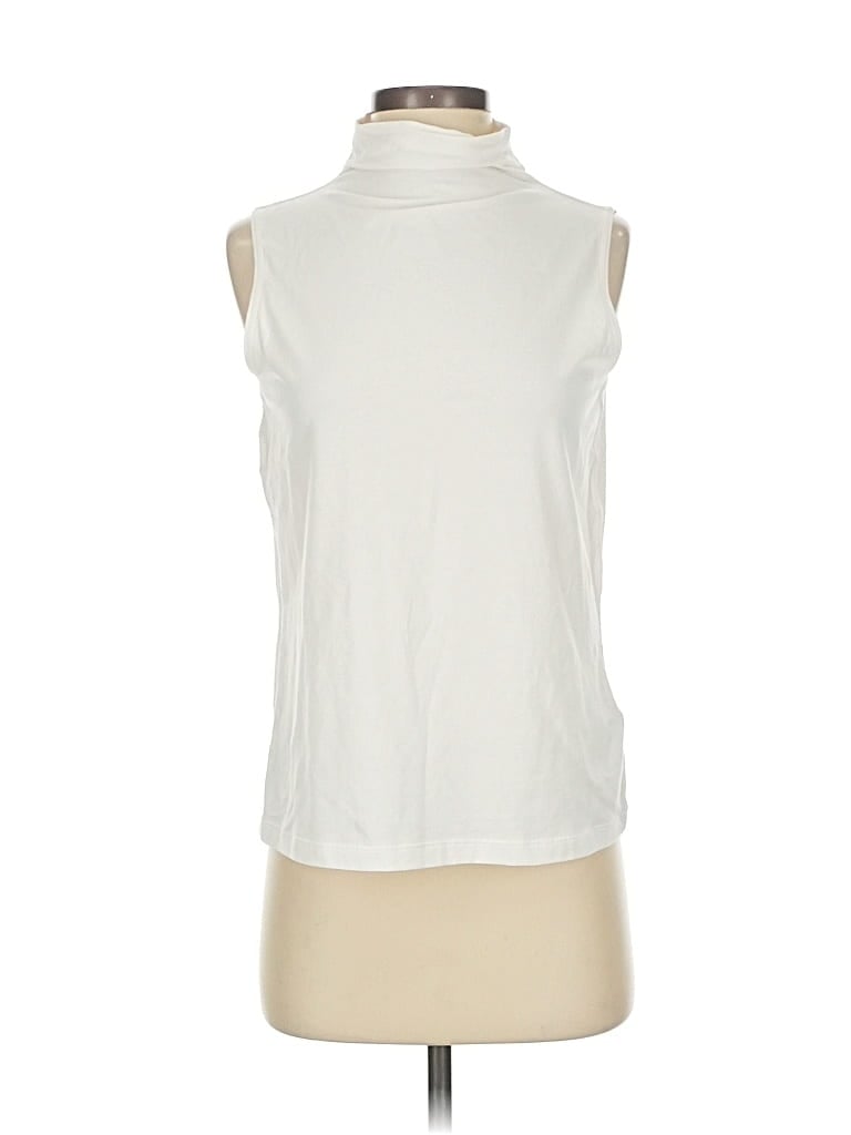 Pre-owned Athleta Sleeveless Blouse In White