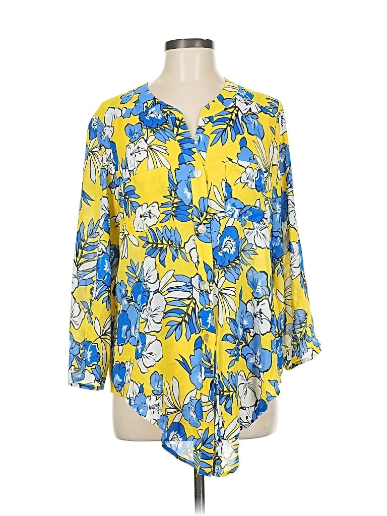 Pre-owned Ruby Rd. 3/4 Sleeve Blouse In Yellow