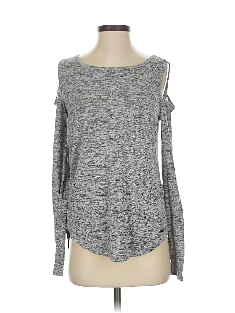 Pre-owned Hollister Long Sleeve T-shirt In Gray