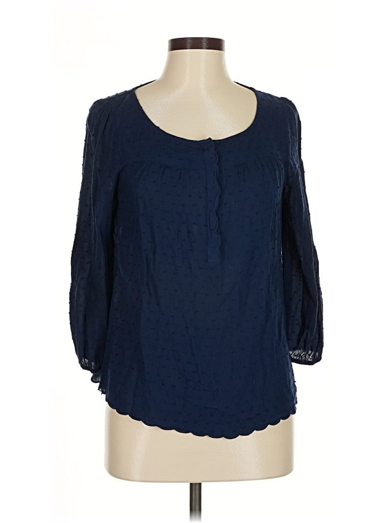 Pre-owned Maeve 3/4 Sleeve Blouse In Blue