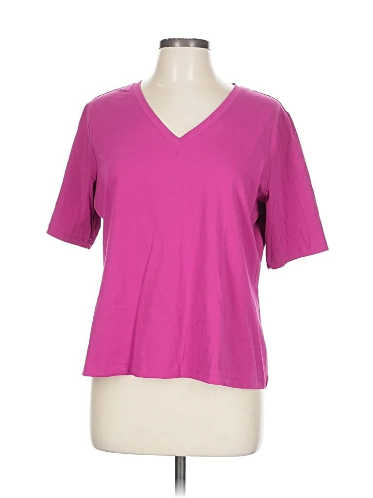 Pre-owned Chico's Short Sleeve T-shirt In Purple