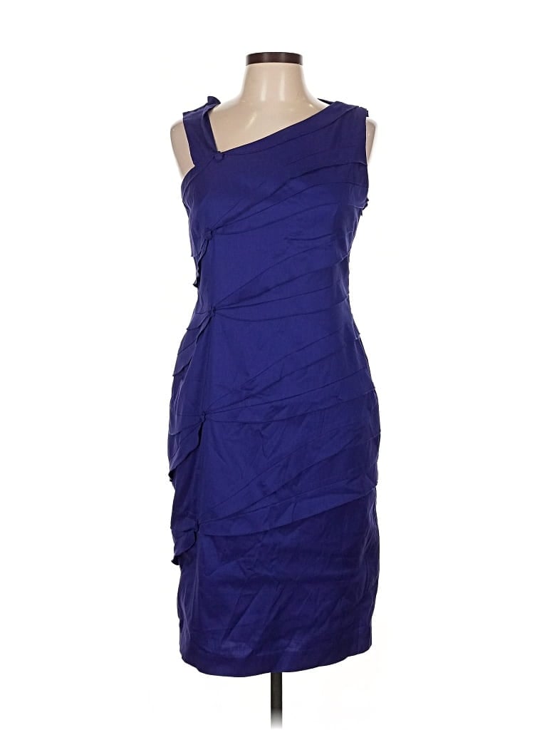 Pre-owned Suzi Chin For Maggy Boutique Cocktail Dress In Blue