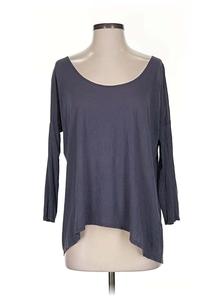 Pre-owned Velvet 3/4 Sleeve T-shirt In Gray