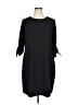 CeCe 100% Polyester Solid Black Casual Dress Size 14W - photo 1