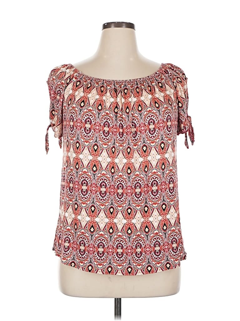 Pre-owned Pink Republic Short Sleeve Blouse In Orange