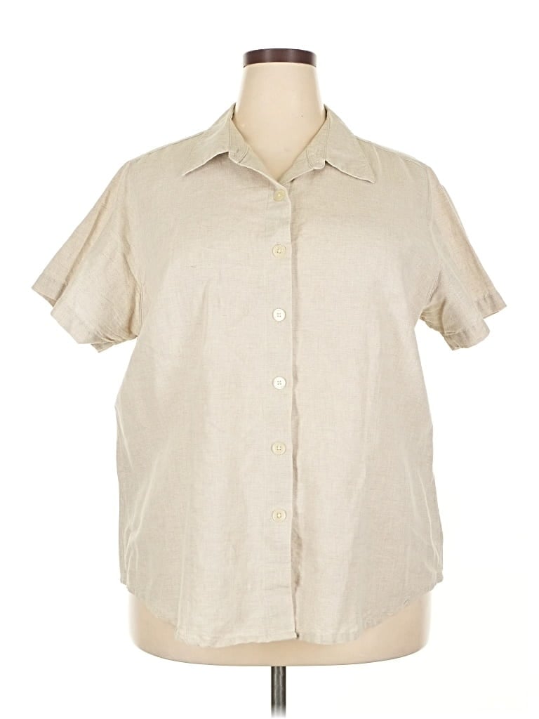 Pre-owned Venezia Short Sleeve Button Down Shirt In Brown