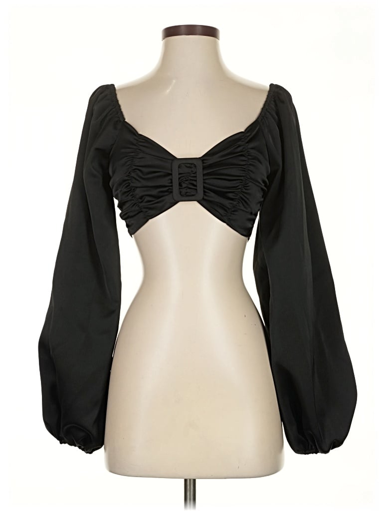 Pre-owned Nasty Gal Inc. 3/4 Sleeve Blouse In Black