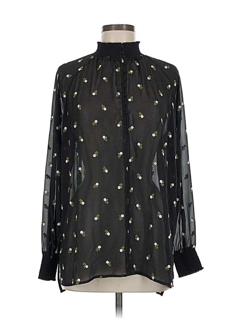 Pre-owned Cabi Long Sleeve Blouse In Black