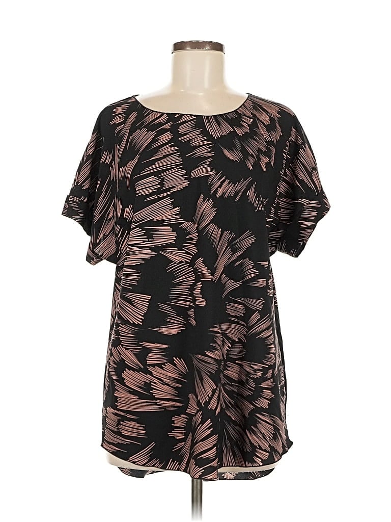 Pre-owned Cabi Short Sleeve Blouse In Brown
