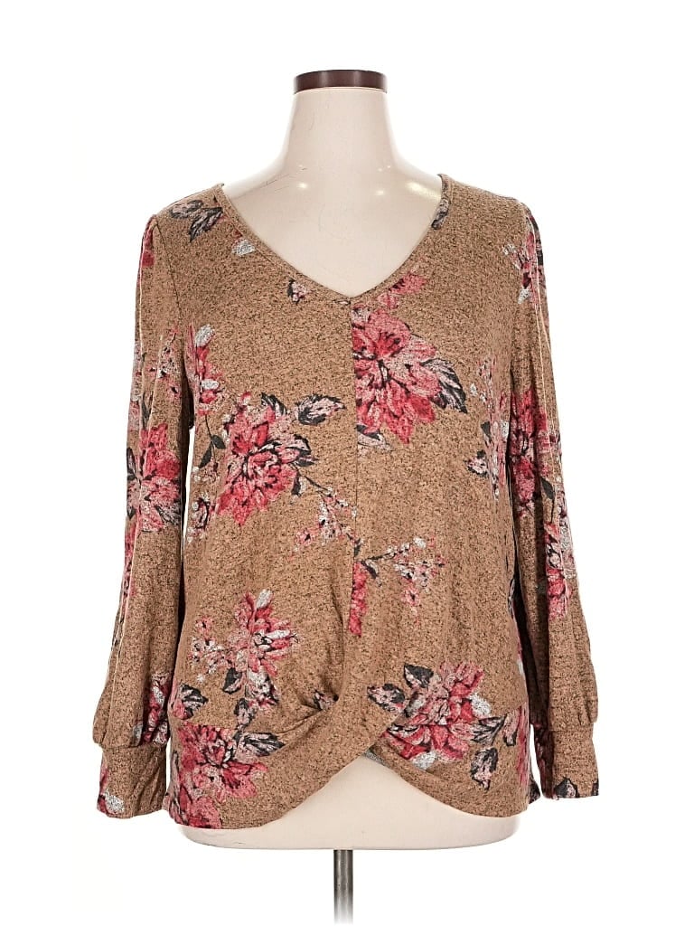 Pre-owned 24/7 Maurices Pullover Sweater In Brown