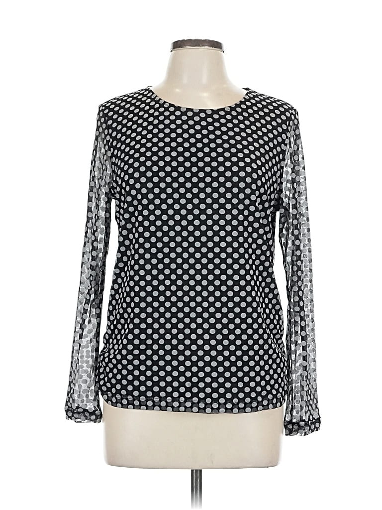 Pre-owned Chico's Long Sleeve Blouse In Silver