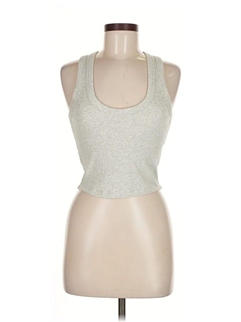 Pre-owned Essentials Tank Top Silver Halter Neckline Tops