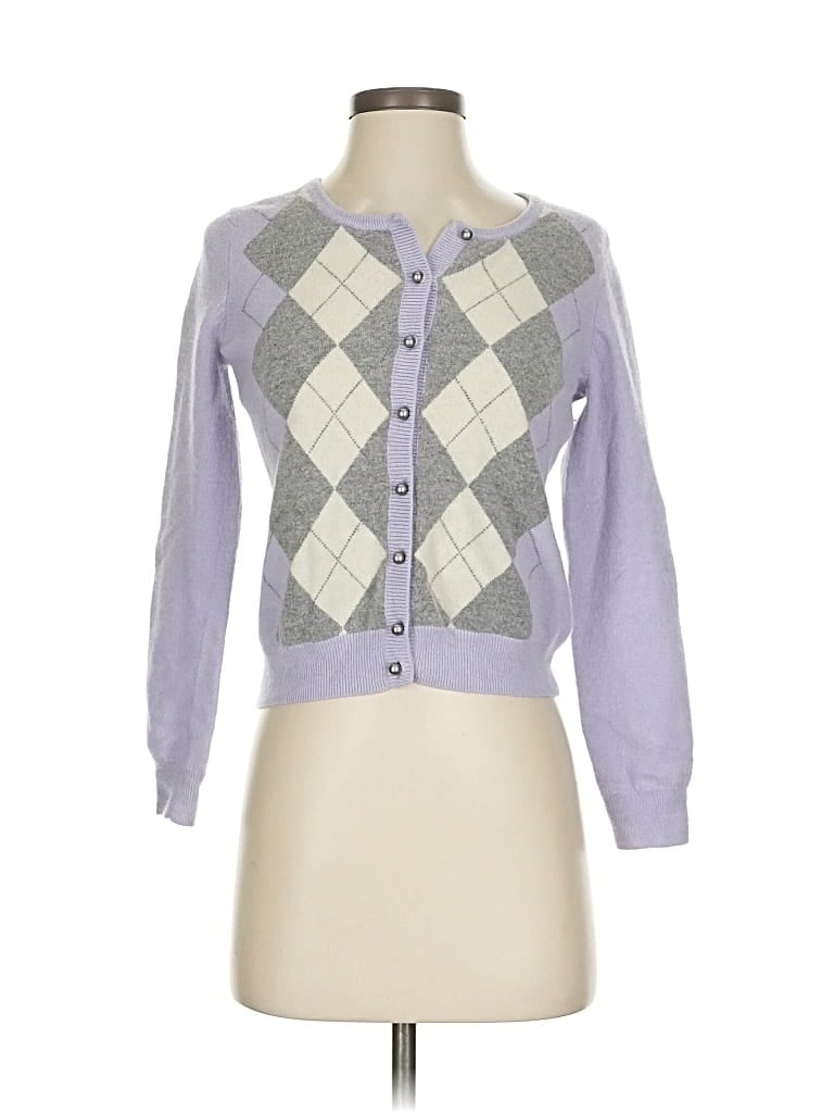 Pre-owned Talbots Wool Cardigan Sweater In Purple