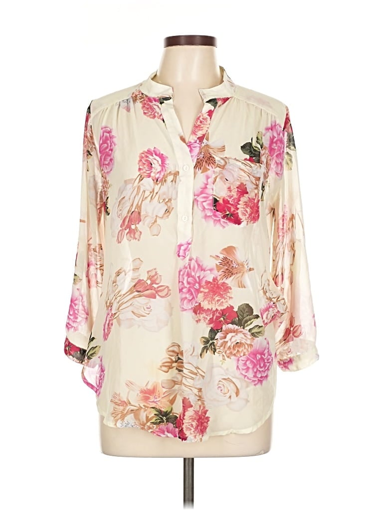 Pre-owned Xtaren 3/4 Sleeve Blouse In White