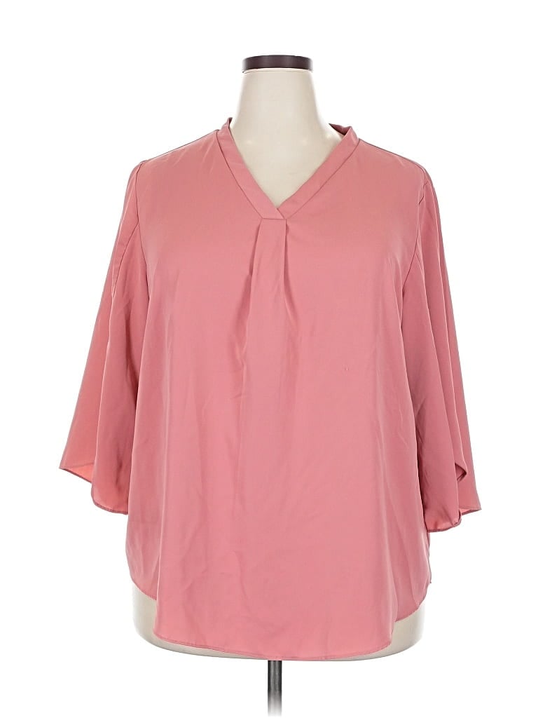 Pre-owned Assorted Brands 3/4 Sleeve Blouse In Pink