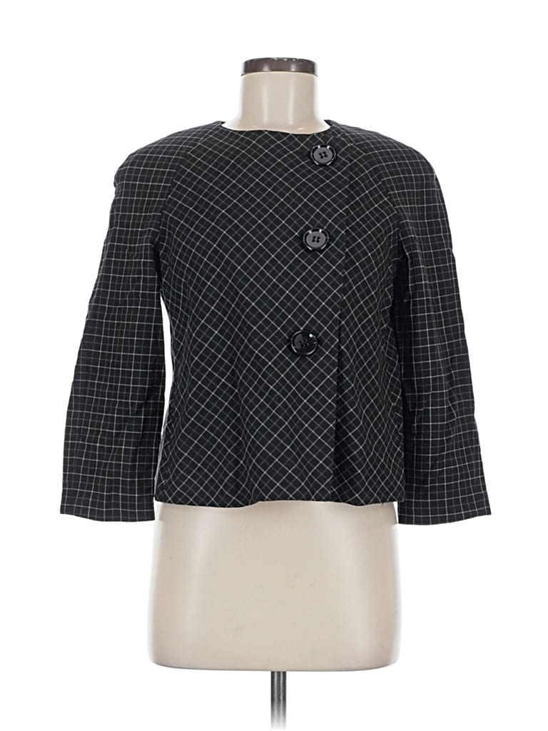 Pre-owned Ak Anne Klein Wool Blazer Jacket In Gray